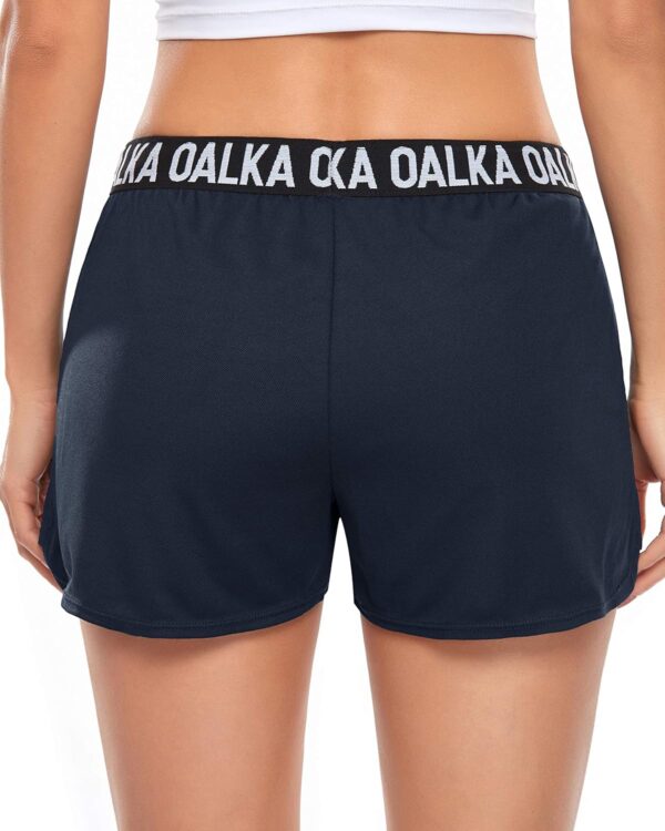 Oalka Women's Running Shorts Out Side Pockets Sports Athletic Workout Fittness Lightweight Gym Shorts - Image 5