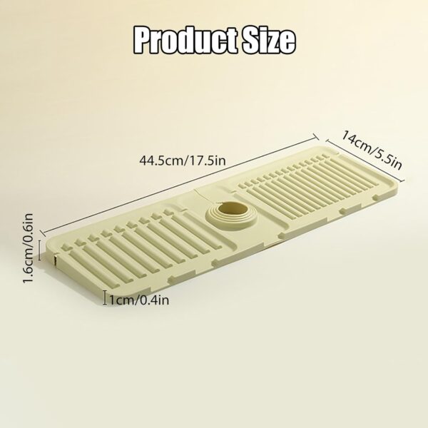 Faucet Mat for Kitchen Sink - 2024 Upgraded Premium Silicone Splash Guard with Fast Drying Properties - Protective Sink Tray Ideal for Stone Sinks in Kitchen & Bathroom (1, Gray) - Image 2