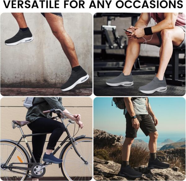 BQQ Mens Walking Shoes Sock Casual Fashion Sneakers Comfortable Slip On Air Cushion Workout Athletic Gym Running Shoes - Image 3